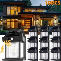 1-10PCS Lampade da parete solari al tungsteno IP65 Sensore di movimento wireless impermeabile Lampade di sicurezza Illuminazione dal tramonto all'alba per l'arredamento del giardino