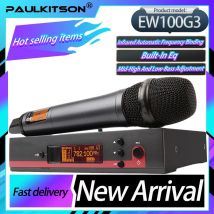 Paulkitson Professionelles EW100G3 Drahtloses Mikrofon Einkanal-Performance-Bühnenmikrofon Handmikrofon Lavalier-Mikrofon True Diversity
