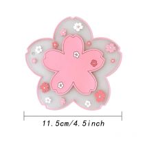 Cherry Blossom Coaster Tea Cup Mat Sakura Coaster Insulation Table Mats for Tea Milk Mug Drink Cup Coasters 4/6/12PCS Mat