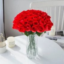 5/10Pcs Künstliche Blumen Seide Rote Rosen Hause Vasen Garten Im Freien Hochzeit Brautstrauß Kranz Heißer Verkauf DIY boxen Dekoration