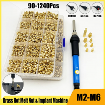 Hot Melt Nut Implant Machine Brass Hot Melt Insert Nut Copper Nut Thermal Conduction Implant Heating Head for 3D Printer Plastic