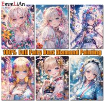 Cartoon AB Fee Staub Diamant Malerei Kreuz Stich Anime Mädchen DIY Diamant Stickerei Strass Voller Kristall Mosaik Wohnkultur