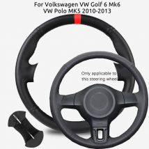 Copertura intrecciata per volante auto personalizzata per Volkswagen VW Golf 6 Mk6 VW Polo MK5 2010-2013 Involucro sterzo cucito a mano