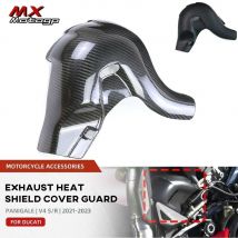 V4 2023 Per DUCATI Streetfighter Panigale V4 V4S V4R Moto Copertura di Scarico In Fibra di Carbonio Protezione Scudo Termico (Solo EURO 5)