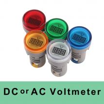 1pc 22mm DC5-60V oder AC60-500V LED Voltmeter Spannungs messer Indikator Pilot Licht rot gelb grün weiß blau Mini Digital Meter