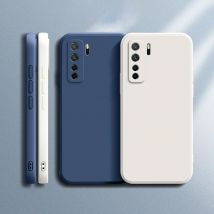 Custodia ufficiale per telefono per Huawei P40 Lite Pro Plus con bordo dritto morbido silicone liquido P40Lite 5G 4G Custodia con cover posteriore base semplice