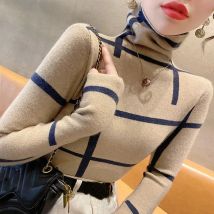 High Neck Sweater Frauen Basis Shirt Herbst und Winter modische neue Pullover Strick pullover Frauen Innen oberteil