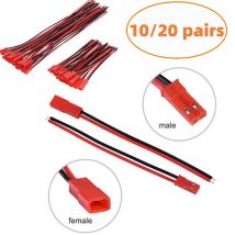 20/40szt 22 AWG Wtyczka Złącze do JST 2Pin Męskie Żeńskie do JST RCY Wtyczka Złącze Kabel Przewód do lampy LED Pasek RC Zabawki Bateria