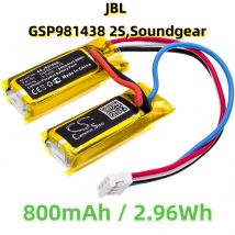 Batteria di ricambio per JBL:GSP981438 2S,Soundgear,Altoparlante-800mAh / 2,96Wh--Li-Polymer--3,70V