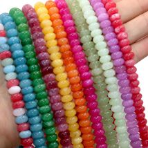 5*8mm Pietra Naturale Morganite Angelite Acquamarine Rondelle Perline Rotonde Del Distanziatore Per La Produzione di Gioielli Accessori Braccialetto FAI DA TE