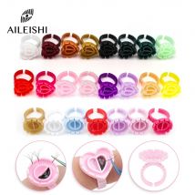 100Pcs Disposable Glue Ring Cup For Lashes Fan Tattoo Pigment Holder Eyelash Extension Container Glue Holder Makeup Supplies