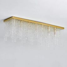 Rectangular Crystal Chandelier Modern Dining Lamp Ac110v 220v Long Bar Crystal Lights