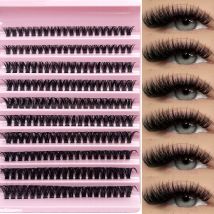 200 Cluster 60D Einzelne Wimpern Bündel 8-16mm Gemischte Tray Natürliche Wimpernverlängerung Volumen DIY Wimpern Cluster Make-Up-Tools