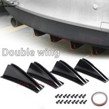 Nuovo 4 pezzi universale per auto paraurti posteriore labbro splitter spoiler anti-collisione paraurti corpo protezione di poppa per superficie di montaggio curva