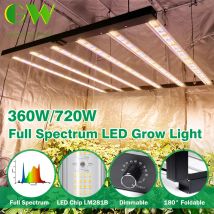Spettro completo 360W 640W 720W 180 °   Lampada da coltivazione a LED pieghevole AC100-277V LM281B Phytolamp dimmerabile per la piantagione di tende da coltivazione