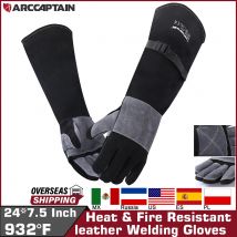 Guanti per saldatura ARCCAPTAIN 24 pollici lavori multifunzionali resistenti al calore MMA Stick TIG CUT MIG Grill Stufa per barbecue soldato domestico