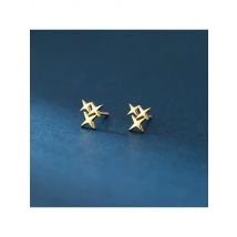 INZATT Real 925 Sterling Silver Mini Star Stud Earrings For Women Party Cute Fine Jewelry Geometric 18K Gold Accessories