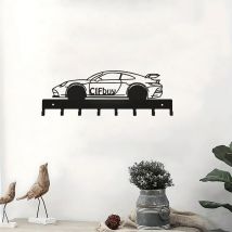 1 Stück „Verbessern Sie die ästhetische Metall-Schlüsselhalter-Wandhalterung Ihres Zuhauses“ mit Rennwagen-Kunstmodellierung