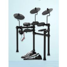 Electric Drum Set For Performance 4 Drums 3 Cymbals With Velocity Sensitive Silicone Pads Easy To Assemble Disassemble USB MIDI