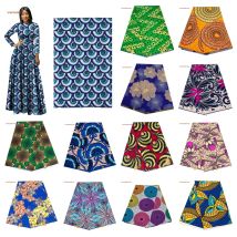 Ankara Afrikanischer Druck Batik Pagne Echtwachsstoff DIY Nähen Patchwork Hochzeitskleid Bastelmaterial Polyester Hochwertiges Tissu