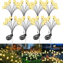 8pcs Outdoor Lights Solar Lawn Lamp Garden Lamp LED Wind-driven Firefly Ground Plug Lamp for Garden Lawn Landscape Holiday Light