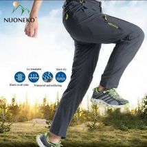 NUONEKO Sommer Schnell Trocknend Wandern Hosen Männer Stretch Atmungsaktive Outdoor Zipper Taschen Klettern Angeln Trekking Taktische Hose