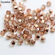 Isywaka Verkauf Rot kupfer Farbe 100 stücke 3mm Doppelkegel Österreich Kristall Perlen Glas Perlen Lose Spacer Perlen für DIY Schmuck Machen