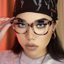 Quadratischer kleiner TR90-Brillenrahmen, 2025, neue Retro-Mehrfarbenoption, flacher Spiegel, Damen-Flut-Paket, Blume, einfache Brille