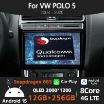 Android 15 Carplay Auto Car Radio For VW Volkswagen POLO 5 2008 - 2020 Vento Multimedia Stereo Video Player 4G WIFI GPS NAVI DSP