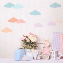 Bunte Wolke schälen Regenbogen Stick Wandt attoos selbst klebende DIY Dekor Schlafzimmer Tapete Wohnzimmer Baby nach Hause Wanda uf kleber