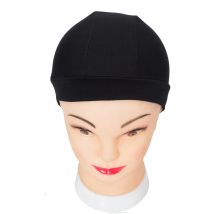 Schwarze Spandex-Perückenkappe im Kuppelstil, elastisches Netznetz für Frauen, gewebtes, belüftetes Haarnetz, Perückenherstellungskappe