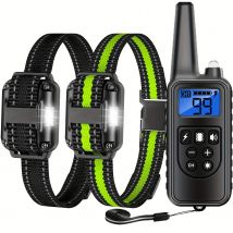 Hunde-Schockhalsband mit Fernbedienung, elektrisches Hundehalsband, wasserdicht wiederaufladbar, Hunde-Schockhalsband mit LED-Licht, Piepton, Vibra