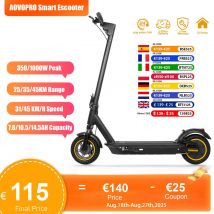 Patinete eléctrico con aplicación inteligente AOVOPRO, potente Motor de 350W/500W, 36V/42V, rango de 25-45KM, EScooter para adultos con freno doble, actualización de 2025