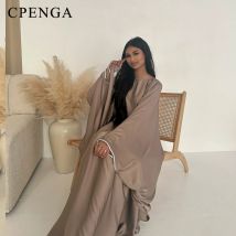 2024 Perlen ärmel Dubai Muslim bescheidene Abaya Kleid für Frauen elegante Nahost Party Jalabiya Kleidung Islam solide Truthahn Robe