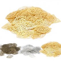 100 Stück Metall Eisen Blätter 2,4 * 1,4 cm Anhänger DIY Schmuck Material