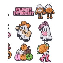 Single sale 1pcs Cute Halloween Ghost Cartoon PVC shoe Charms Kids Accessories Fit Clogs PVC Shoe Decorations Buckle Gifts