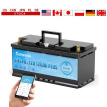 KEPWORTH 12V 120Ah LiFePO4 Batteria al litio ferro fosfato Batteria ricaricabile a ciclo profondo con BMS integrato, oltre 6000 cicli di vita
