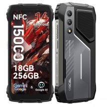 OSCAL Pilot 1 Wytrzymały telefon, wyświetlacz 6,67 cala Wodoodporny telefon komórkowy Android 14, telefon do gier Gemini AI, 15000 mAh (33 W), 8 GB 256 GB