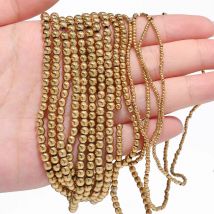 1mm 2mm 3mm 4mm Gold Color Hematite Beads Loose Spacer Beads For DIY Jewelry Making Bracelet Necklace Accessories Wholesale