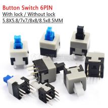 50PCS 5.8*5,8 7*7 8*8 8.5*8,5mm Self Locking Push-Tactile micro Schalter Kit 6 Pin Taste Schalter