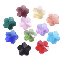 10pcs 14mm Flower Shape Faceted Crystal Glass Loose Crafts Beads for Jewelry Making DIY Crafts