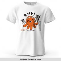 TAKOYAKI OSAKA DOTOMBORI Bedrucktes Herren-T-Shirt aus 100 % Baumwolle, übergroße Grafik-T-Shirts für Damen, Tops, T-Shirts, lässige Streetwear