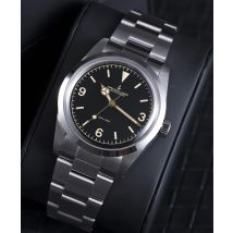Hruodland F029 36mm Herrenuhr Edelstahl Retro Schwarz Kleid Armbanduhr Männlich Geschenk Neue Logo Explorer Serie