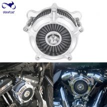 Motorräder Turbine Luftfilter Ansaugfilter Chrom für Harley Sportster XL Touring Softail Dyna EVO & Twin Cam Fatboy FXDLS