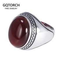 Garantiert Silber S925 Herrenringe, schlichtes Design, türkischer Ring für Männer mit Steinen, mehrfarbig, ovale Form, Onyx-Truthahn-Schmuck