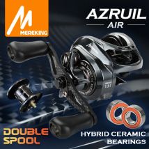 MEREKING AZRUIL Baitcasting Angelrolle Carbon Fiber Rocker 6+1 Hybrid Keramiklager 7,3:1 Geschwindigkeitsverhältnis Doppelspulen Meerwasser