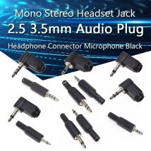5-50PCS 2.5mm / 3.5mm Spina Audio Mono Stereo Auricolare Jack Connettore Per Cuffie Microfono Nero Spina Audio Jack Adattatore connettore