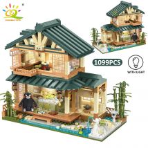 HUIQIBAO 1099PCS Città Giapponese Street View Casa Tatami Modello di Camera Building Blocks Architettura FAI DA TE Giocattoli Dei Mattoni per I Bambini