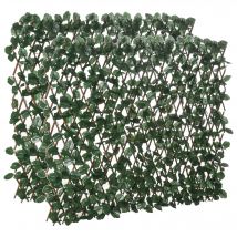 Outsunny Recinzione in Traliccio Espandibile 2 Pezzi con Foglie Artificiali 295X70 cm