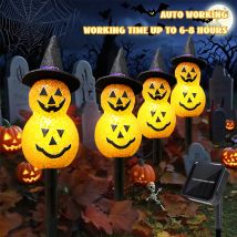 4 stücke Halloween Kürbis Pathway Lichterketten Outdoor Halloween Dekorationen Lichter Für Outdoor Haus Garten Hof Rasen Dekoration